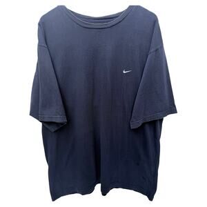 Nike T Shirt Mens XL Navy Small Swoosh Athletic Short Sleeve Tee